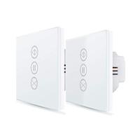 LoraTap 2 x Smart Roller Shutter Switch, Adjustable Opening, WiFi Blind Curtain Switch, Compatible with Alexa Google Home for Voice Control, Smart Timer Wall Motor