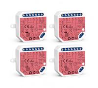 LoraTap Smart Roller Shutter Module 4 Pack: Existing Roller Shutters Blinds Curtains Retrofit - App Timer - Alexa Google Assistant Voice Control - 2.4GHz WiFi - 4-Wire AC Tubular Motor 300W