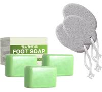Loravey Relief Soap Bar, Loravey Tea Tree Oil Soap, Natural Herbal Foot Routine, Body Soaps for Healthy Skin, Herbal Cleansing Soaps, Plant-Based Formula, Daily Refreshing Cleanse Odor Control (3)
