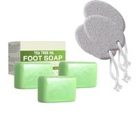 Loravey Relief Soap Bar, Loravey Tea Tree Oil Soap, Natural Herbal Foot Routine, Body Soaps for Healthy Skin, Herbal Cleansing Soaps, Plant-Based Formula, Odor Control & Daily Refreshing Cleanse (3)