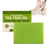 Loravey Relief Soap Bar, Tea Tree Oil Soap Herbal Cleansing for Shower & Bath, Plant-Based Essential Oil, Gentle Purifying & Antibacterial Daily Skin Care (1PCS)