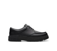 Lorcam Edge Youth Black Leather School Shoes,Derby Shoes Clarks Black 9.5-Wide Fit