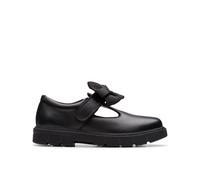 Lorcam Hope Kid Black Leather T Bar Shoes Clarks Black 1.5-Wide Fit