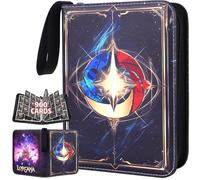 Lorcana Binder 9 Pocket, Large Lorcana Trading Card Binder with 50 Lorcana Card Sleeves Fit 900 Cards, PU Leather Card Collection Binder for Lorcana Cards Display Storage