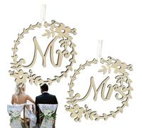 Lord and Wooden Bride and Groom Back Chair Sign Decoration for Wedding Creative Elegant Wedding Chair Signs Bride and Groom