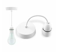 LORD C B22 Ceiling Pendant Bayonet 228mm 9 inch Bulb Holder Bulb Fitting Set Lamp Hanging for Living Room Dining Room Bedroom Kitchen Supplies Home Accessories 1pc (White, 9)