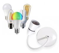 LORD C Ceiling Pendant E27 Heavy Duty Bayonet Light Bulb Holder Light Fitting Set 6”(150mm) Lamp Hanging Light for Living Room Dining Room Bedroom Kitchen Supplies Home Accessories 1pc (White)