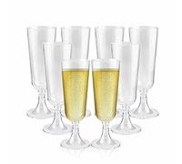 LORD C Champagne Flutes Plastic Clear Design Multi Use Glassware Reusable Modern and Elegant Gift Set for Men Women Indoor Outdoor Wedding Anniversary Christmas Wine Birthday Garden Party 200ml (8)