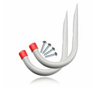 LORD C Ladder Storage Hooks Jumbo Arm Utility Rack Wall Mounted All Purpose Hanging Hangers Hook Anti Corrosive Ideal for Shed Garden Or Garage Store Tools Up to 30kg 11cm in Size (Pack of 2) (White)