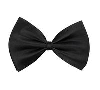 LORD C Men Bow Tie Adjustable Formal Neck Satin Look Bowtie Men Accessory In Vintage Look Continuously Adjustable Kids And Mens Formal Black Bow Tie For Wedding Party Fancy Plain Bowties 1PC (BLACK)