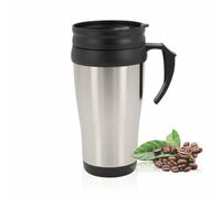 LORD C Travel Mug Coffee Cup Insulated Personalised Lid Cute Takeaway Mugs with Handle for Hot and Cold Drinks Leakproof Non Spill Thermal Reusable Vintage Portable Camping Drink 450ml (Pack of 1)