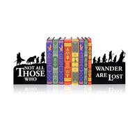 Lord Decorative Bookends for Bookshelf - The Rings Home Decor Bookends for Books, Unique Bookends for Office & Living Room, Housewarming Gift for LOTR Fans, Black Book Stopper Desk Accessories