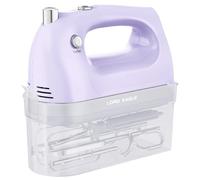 Lord Eagle 400W Hand Mixer Electric Whisk 5 Speed for Baking Cake | Handheld Mixer for Egg Cream Food Beater, Turbo Boost/Self-Control Speed + Eject Button + 5 Accessories, Purple