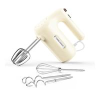 Lord Eagle 5-Speed Hand Mixer Electric Whisk, 300W Compact Small Handheld Mixer, Portable Kitchen Egg Beater with 5 Attachments & Storage Bag, Cake Supplies for Bread Dough Baking, Lightweight, Cream