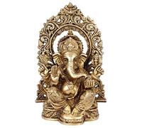 Lord Ganesh Murti Ganesha Idol Ganpati Bhagwan Brass Statue for Home Entrance Good Luck Vastu Decoration Showpiece and Gift Height 8 Inches. by AmiLuv_Collections