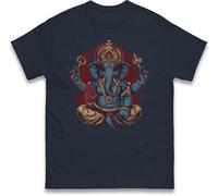 Lord Ganesh T-Shirt, Hindu Festival Top, Ganesh Chaturthi T-Shirt, Hindu Mythology Unisex T Shirt Navy