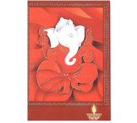 Lord Ganesha Diwali Greeting Card, Traditional Hindu Design, Red and White, 12.5 x 17.5 cm