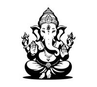 Lord Ganesha for Ganesh Chaturthi Black and White Wall Stickers Paster Paper 34x45.9cm Do not Damage The Wall Surface Black