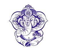 Lord Ganesha Indian Hinduism god Lord Ganesha Wall Decals PVC 67.2x72.5cm Art Mural Painting DarkBlue