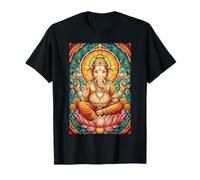 Lord Ganesha Stained Glass Hindu God Hinduism T-Shirt