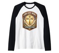 Lord Have Mercy Kyrie Eleison Christian God Jesus Christ Raglan Baseball Tee