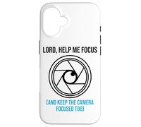 Lord Help Me Focus Camera Operator Church Videographer Case for iPhone 16