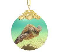 Lord Howe Island Sea Turtle 3"Glass Christmas Decor,Christmas Tree Ornament,Xmas Decoration, Holiday Decoration,Glass Round Pendant,Perfect For Holiday Party,Window,Tree,Home Decor