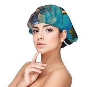 Lord Howe Island Sea Turtle Bonnet for Hair Protection, Sleep Cap for Women and Men, Soft Satin Sleep Cap with Elastic Band Black, Black, One size