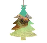 Lord Howe Island Sea Turtle Patterned wooden ornaments, festive decorations, 6-piece set suitable as Christmas tree and party gifts.