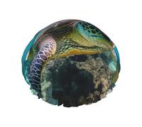 Lord Howe Island Sea Turtle print Bath cap Large bath cap Fit for all lengths of hair Protects hair bath cap Reusable
