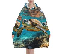 Lord Howe Island Sea Turtle Print Cozy Oversized Blanket For Adults Soft And Warm Hoodie Winter Gift Christmas