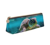 Lord Howe Island Sea Turtle Print Men Women Triangular Pencil Case Pouch Large-Capacity Office Stationery Organizer