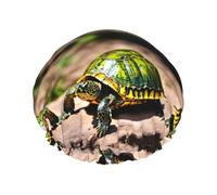 Lord Howe Island Sea Turtle Print Reusable Bath Shower Caps For Women Long Hair,Double Layer Bathing Shower Hat