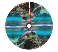 Lord Howe Island Sea Turtle Print Thickened Christmas Tree Skirts,Suitable For Christmas Tree Holiday Party Decoration