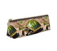 Lord Howe Island Sea Turtle Print Triangular Pencil Case Supplies Organizer Large-Capacity Office Stationery Pouch