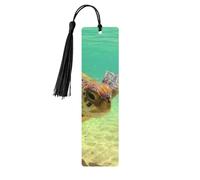 Lord Howe Island Sea Turtle Print Wooden Bookmark Bookmarks with Tassels Book Marks for Reading Hardcover Books Notebooks
