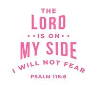 Lord is on My Side Lettering Wall Decals PVC 54.6x56.7cm Easy Installation Pink