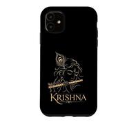 Lord Krishna Hindu God Flute Hinduism Kanha Peacock Feather Case for iPhone 11