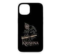 Lord Krishna Hindu God Flute Hinduism Kanha Peacock Feather Case for iPhone 13