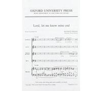 Lord, let me know mine end: Vocal score