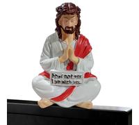 Lord Messiah Figure - Sacred Christian Artwork, Polymer Hardware, Miniature Prayer Ornament | Devotional Holy Savior Sculpture For Holiday Fireplace Nightstand Cabinet Tabletop Room