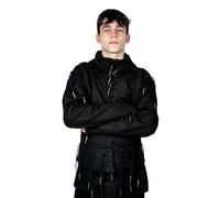 Lord of Battles 15th Century Arming Doublet with Pure Brass Aiglets, Black, Medium