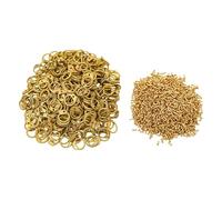 Lord of Battles 200G-1Kg Chainmail Loose Rings for Armor Crafting Perfect for DIY Chainmail Projects & Armor Repairs (200 Gm Brass, Round Rings with Dome Rivets - 9mm 18 Gauge)