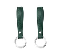 Lord of Battles 2pcs Skirt Hikes - Handmade 100% Full Grain Leather Waist Skirt Hoops Accessory for Renaissance, Cosplay (Green)