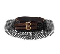 Lord of Battles Chainmail Collar Medieval Neck Armor - 10mm 16G Butted Rings Mild Steel Maille Collar Neck Protection (Black)