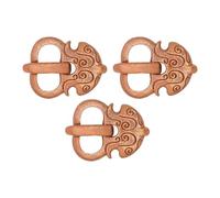 Lord of Battles Early Medieval Belt Buckle Saxon Style Bronze Buckle Perfect for Medieval Clothing/Leather Accessory, LARP, Cosplay, Reenactments - Small Lost-Wax Cast Bronze, 3.2×2.5, Set of 3