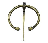Lord Of Battles Fibula/Brooch/Cloak Pin |Vintage Viking Medieval LARP SCA Cosplay Recreation Historical Re-enactments, Brass, 6 cm
