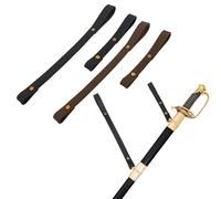 Lord of Battles Genuine Leather Calvary Saber Frog Belt Holder, 4Pcs Set (Black & Brown) for Secure, Stylish Sword Carrying - Perfect for Military, Historical Reenactments, and Collectors