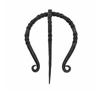 Lord of Battles Hand Forged Pennanular Viking Brooch "The Ranger’s" Cloak Pin Medieval Functional Handmade Curled Ends Cloak Pin Cosplay Costume Dress Up Historical Theater Accessory