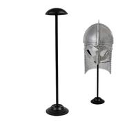 Lord of Battles Iron Helmet Stand - Handmade Iron Medieval Helmets Display Decor - Black Finish (25 Inches)